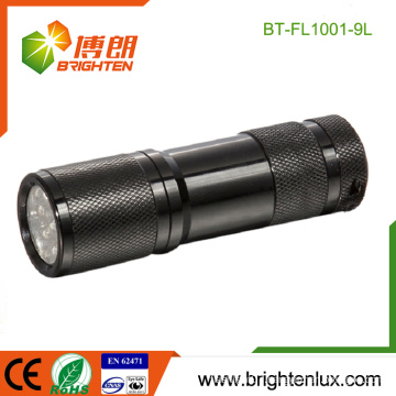 Factory Wholesale CE Rohs Pocket Best Aluminum 9 led Custom Flashlight Torch with 3*AAA battery